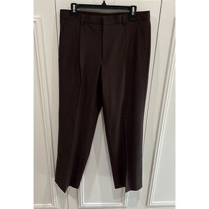 Goldwin Brown Dress Performance Pants Size 32‎ Single Pleat Stretch Classic